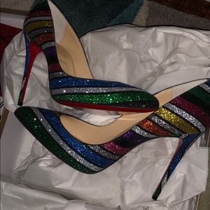 BNIB Louboutin Glitter Pigalle Follies 100MM Sz 38